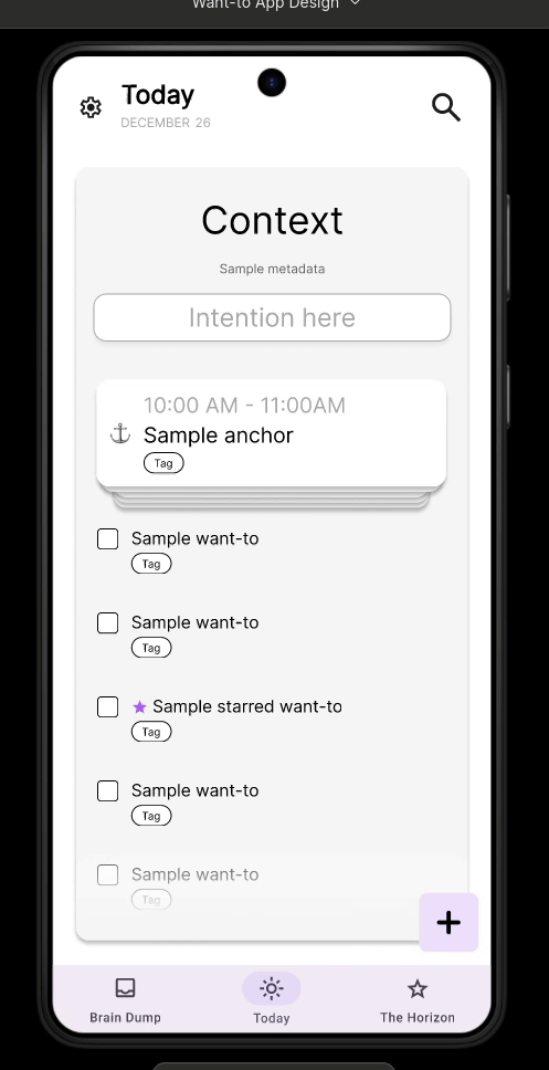 Image previewing the prototype flow from the today page to the inbox page.